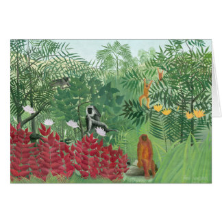 Resten av Färg Henri Rousseau Tropical Jungle Art Hälsningskort