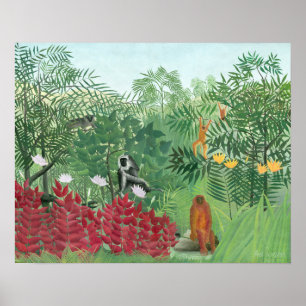 Resten av Färg Henri Rousseau Tropical Jungle Art Poster