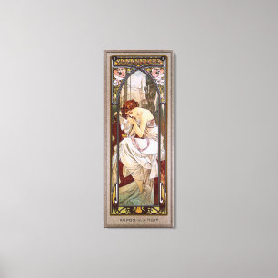 Resten av natten av Alphonse Mucha Canvastryck