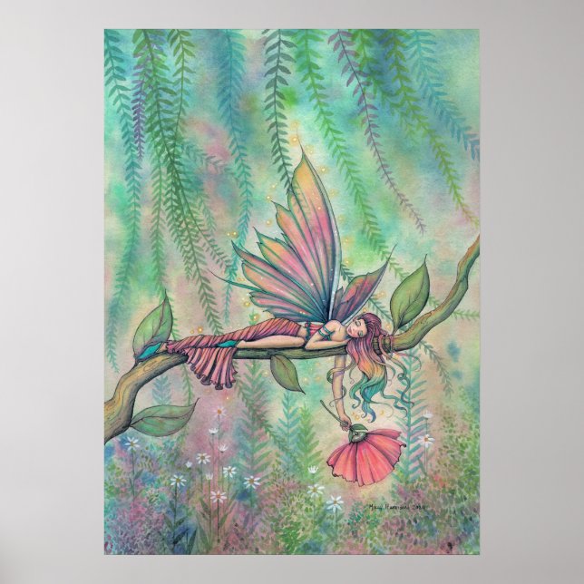 Resten av Willow Flower Fairy Fantasy Art Poster (Framsidan)