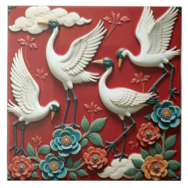 Resten på Blommigt Grenar Kakelplatta