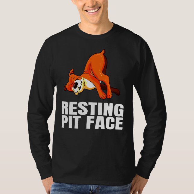 Resten Pit Ansikte American Pit Bull T Shirt (Framsida)