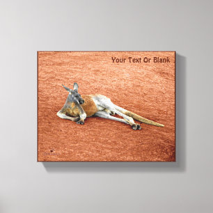Resten Red Kangaroo Buck Canvastryck