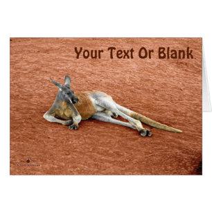Resten Red Kangaroo Buck Hälsningskort