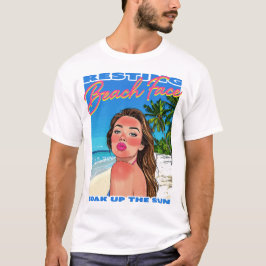 Resterande Beach Ansikte Poster Girl T Shirt