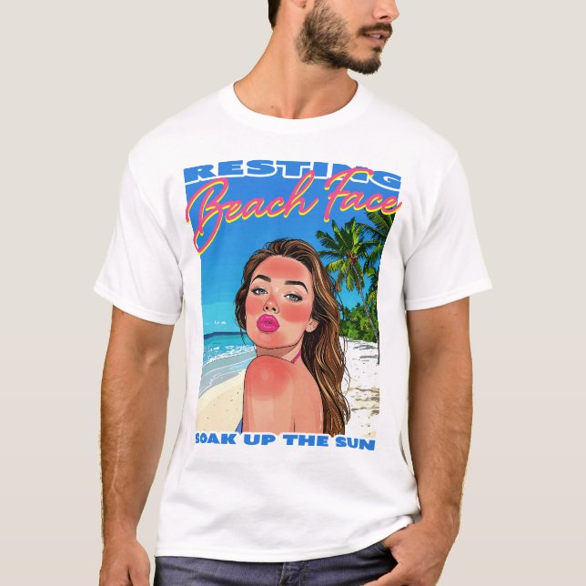 Resterande Beach Ansikte Poster Girl T Shirt (Framsida)