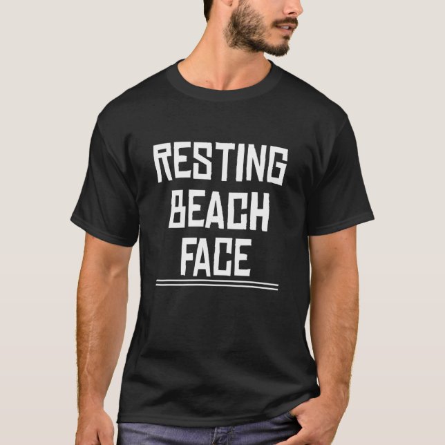 Resterande Beach Ansikte sommar Ord Graphic T Shirt (Framsida)