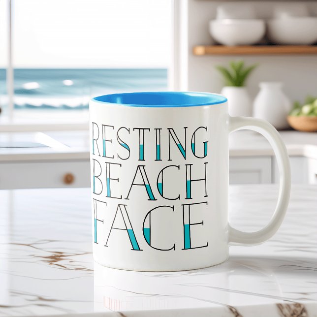 Resterande Beach Ansikte, sommar Två-Tonad Mugg (Skapare uppladdad)