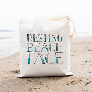 Resterande Beach Ansikte Sommartypografi Tygkasse