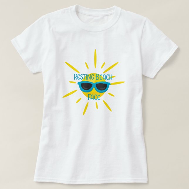 Resterande Beach Ansikte Sunglass på Sol T-Shirt (Design framsida)