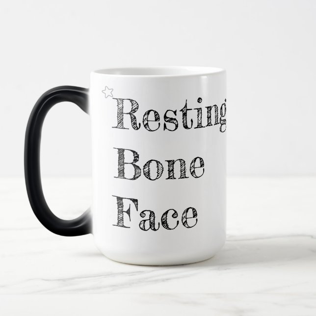 Resterande Bone Ansikte - luddig kaffe Magisk Mugg (Vänster)