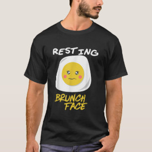 Resterande Brunch Ansikte Cute Egg Funny Breakfast T Shirt