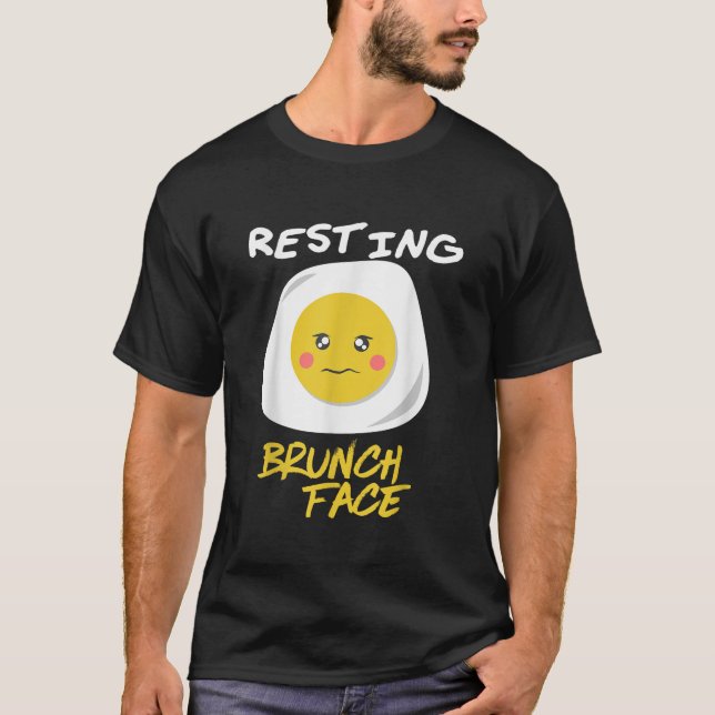 Resterande Brunch Ansikte Cute Egg Funny Breakfast T Shirt (Framsida)