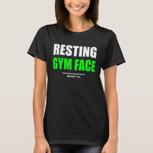 Resterande Gym Ansikte Grönt Bodybuilding Gains Fi T Shirt