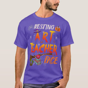 Resterande konstlärare Ansikte Halloween Teacher C T Shirt