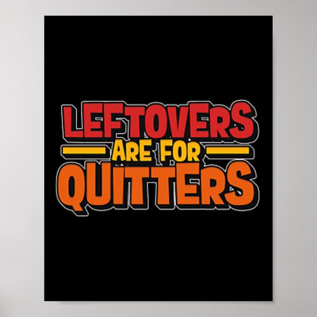 Resterande Mat Är För Uppgivare Mat Minimalist  Poster (Framsidan)