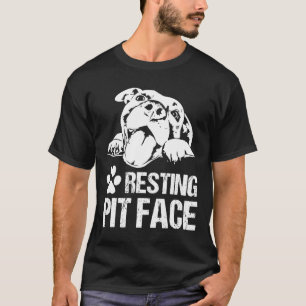 Resterande Pit Ansikte Funny Pittie Shirt Pitbull T