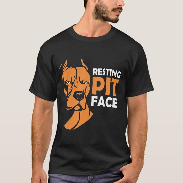 Resterande Pit Ansikte Pit Bull Pitbull - Nya T Shirt (Framsida)