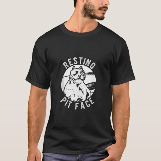 Resterande Pit Ansikte Pittie Pitbull Hundägare Pe T Shirt (Framsida)