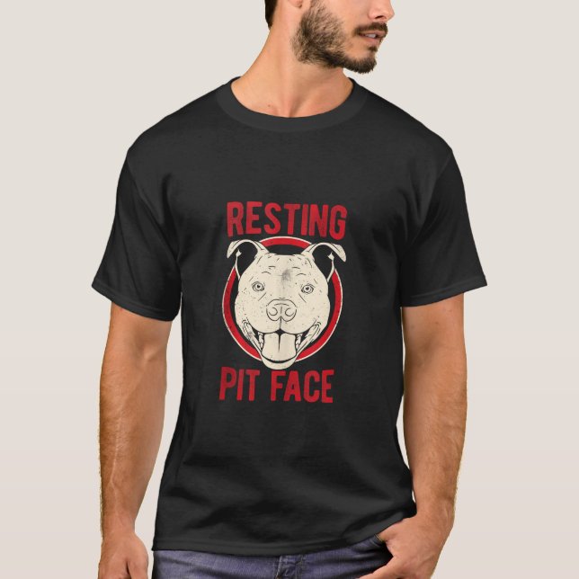Resterande Pit Ansikte Pittie Pitbull Hundägare Pe T Shirt (Framsida)