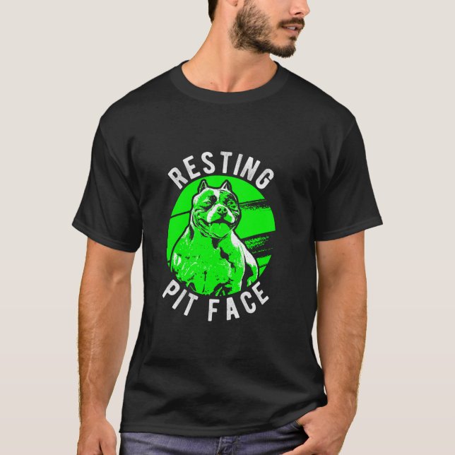 Resterande Pit Ansikte Pittie Pitbull Hundägare Pe T Shirt (Framsida)