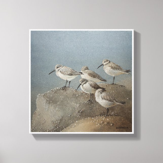 Resterande Sanderlings #2 Målning av Ezartesa Canvastryck (Framsida)