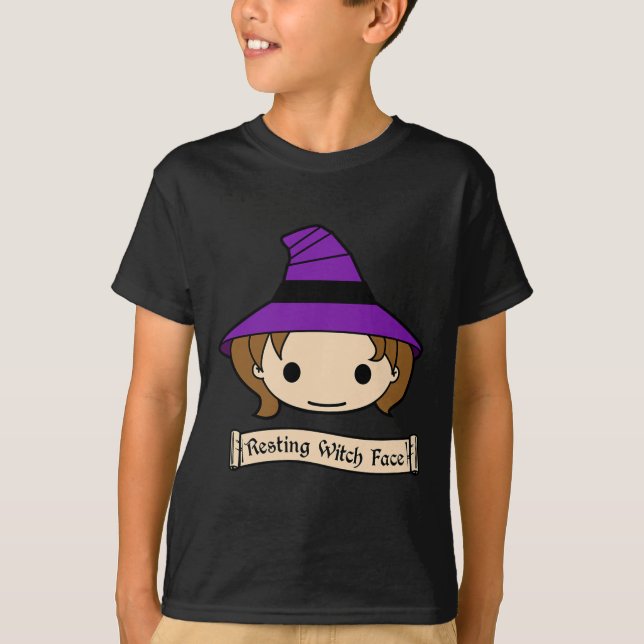 Resterande Witch Ansikte Costume Halloween T Shirt (Framsida)