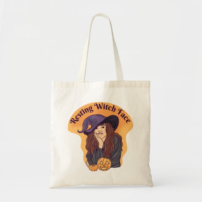 Resterande Witch Ansikte Cute Ghost Halloween Groo Tygkasse (Framsidan)
