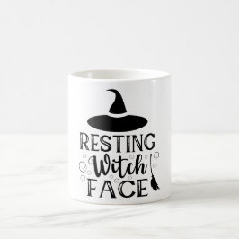 Resterande Witch Ansikte Funny Halloween-citat Kaffemugg