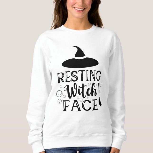 Resterande Witch Ansikte Funny Halloween-citat T Shirt (Framsida)