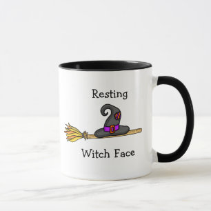 Resterande Witch Ansikte Funny Halloween Mugg