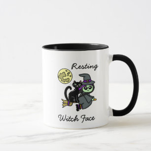 Resterande Witch Ansikte Funny Halloween Mugg