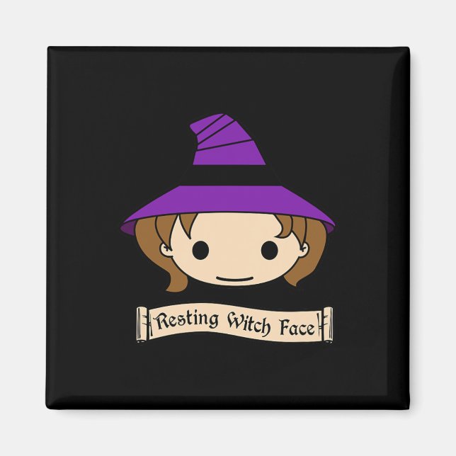 Resterande Witch Ansikte Halloween Costume Magnet (Framsidan)