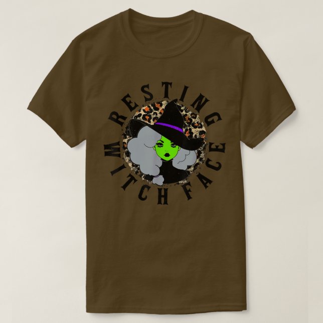 Resterande Witch Ansikte Halloween-Party T Shirt (Design framsida)