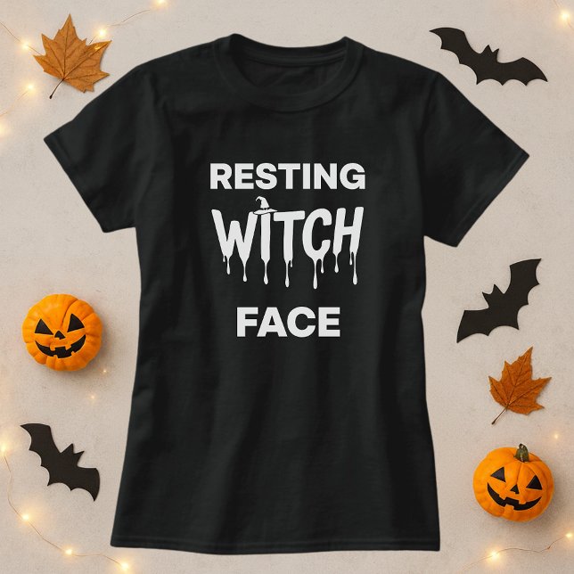 Resterande Witch Ansikte Halloween Sassy Witch T Shirt (Skapare uppladdad)