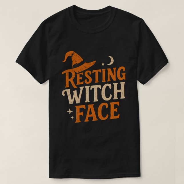 Resterande Witch Ansikte Halloween Shirt T (Design framsida)