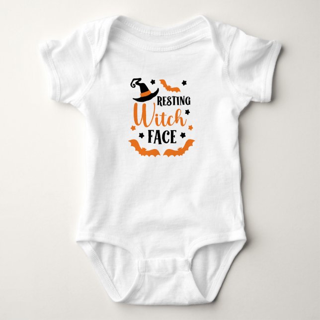 Resterande Witch Ansikte Halloween T Shirt (Framsida)