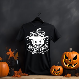 Resterande Witch Ansikte Halloween T Shirt