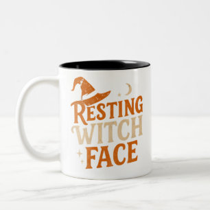 Resterande Witch Ansikte Halloween Två-Tonad Mugg