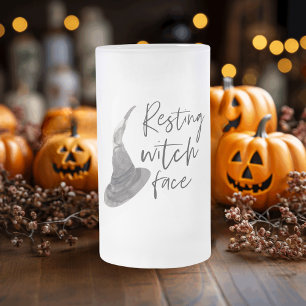 Resterande Witch Ansikte HAPPY HALLOWEEN Rolig Frostat Ölglas