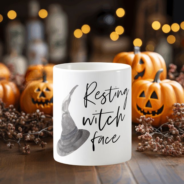 Resterande Witch Ansikte | HAPPY HALLOWEEN | Rolig Kaffemugg (Skapare uppladdad)