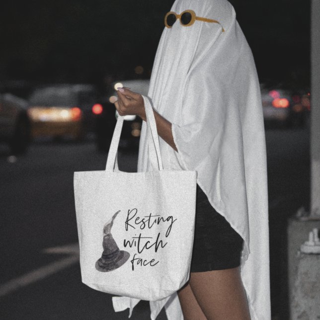 Resterande Witch Ansikte | HAPPY HALLOWEEN | Rolig Tygkasse (Skapare uppladdad)