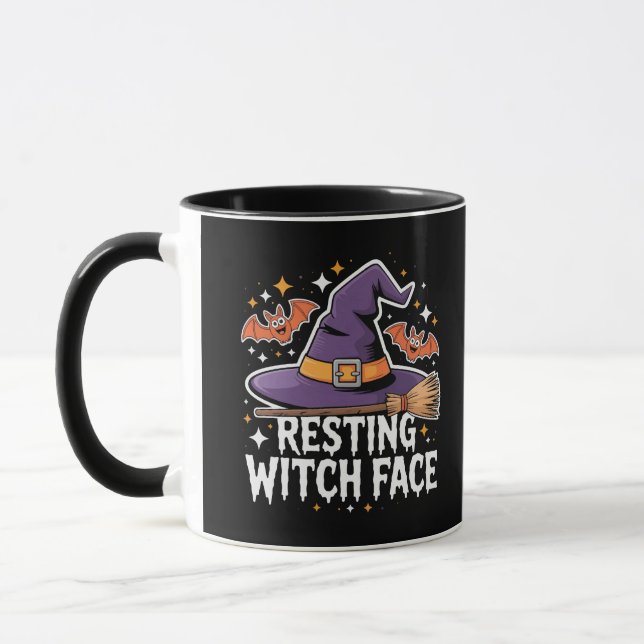 Resterande Witch Ansikte-klostret Broomstick Funny Mugg (Vänster)