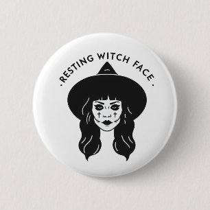 Resterande Witch Ansikte Knapp
