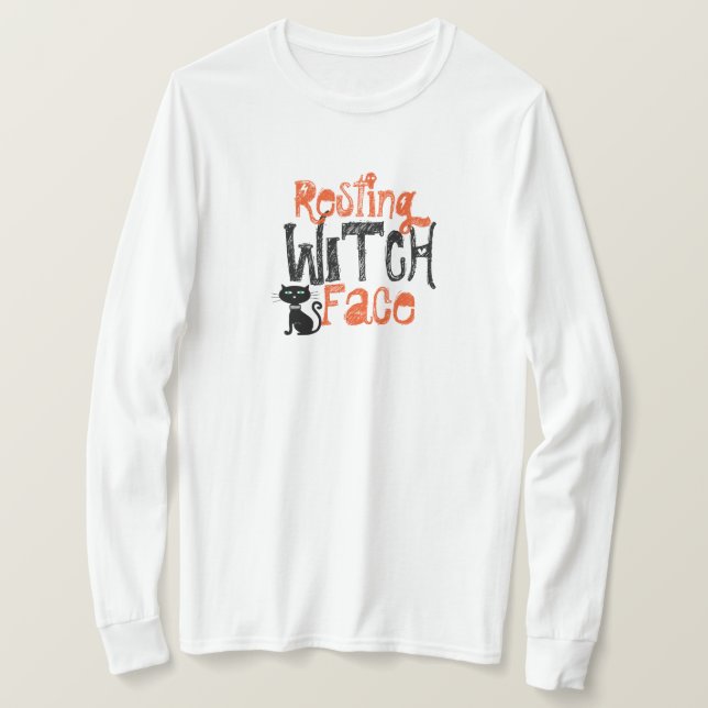 Resterande Witch Ansikte Långärmad T-Shirt (Design framsida)