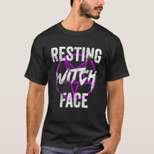 Resterande Witch Ansikte Occult Wiccan Pagan Gothi T Shirt