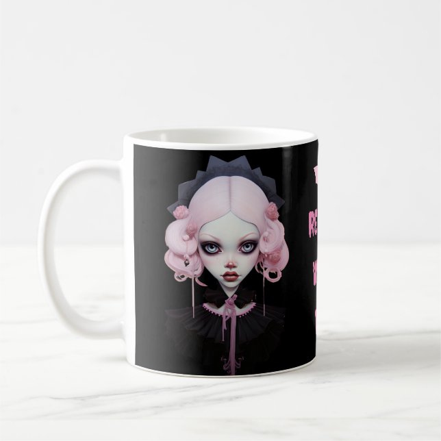 Resterande Witch Ansikte Pastel Goth Vampire Hallo Kaffemugg (Vänster)