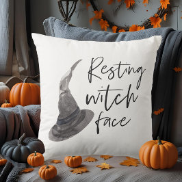 Resterande Witch Ansikte Pillow | Funny Halloween- Kudde
