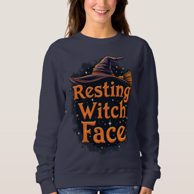 Resterande Witch Ansikte Sarkastic Mörk Humor Hall T Shirt (Framsida)