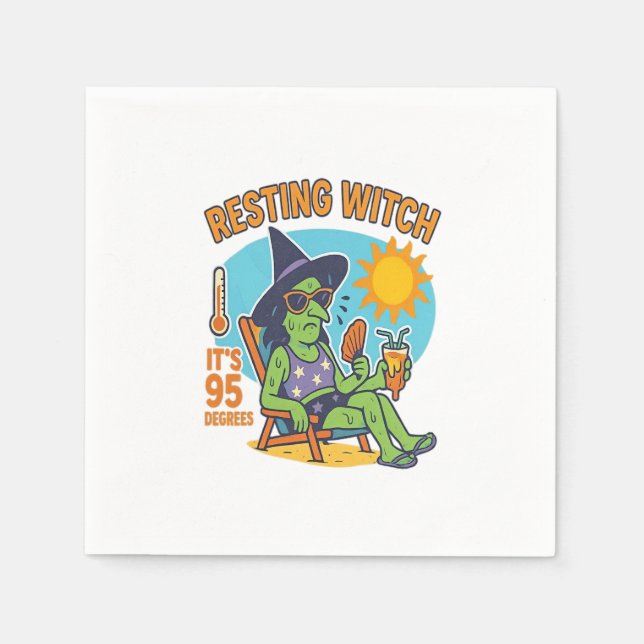 Resterande Witch - Summerween Premium Pappersservett (Framsidan)